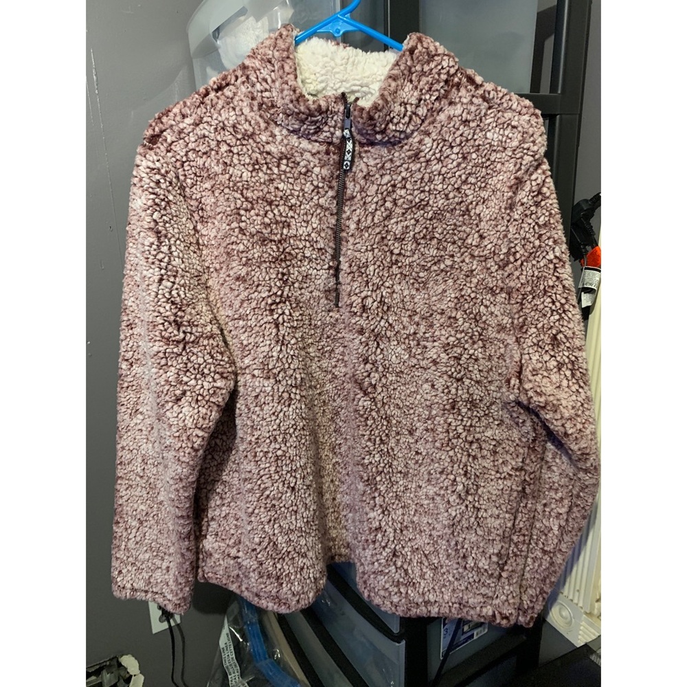 Time and Tru woman’s partial zip pull over purple sweater size XL